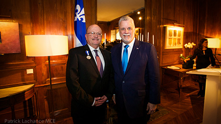 Jean-Luc Alimondo, nouveau chevalier de l’Ordre national du Québec. Photos : Patrick Lachance, MCE.
